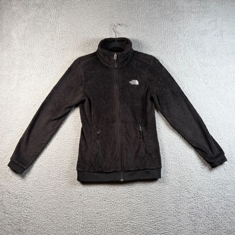 The North Face Osito Fleece Jacket Womens XS Black Full Zip Mock Neck Soft Fuzzy